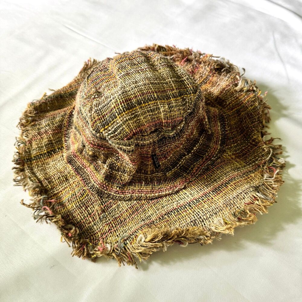 Hemp Bucket Hat Fringe Multi Color Beach Boho Summer - Picture 2 of 5